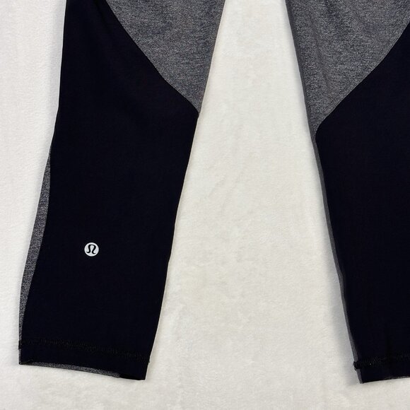 Lululemon Inspire Crop ll Luxtreme 3/4 Leggings Sz 6 Grey Black Yoga Athleisure - Picture 5 of 11